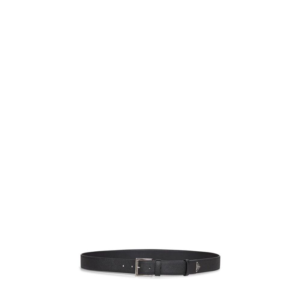 Prada Accessori Pelletteria Men Black Saffiano Leather Belt